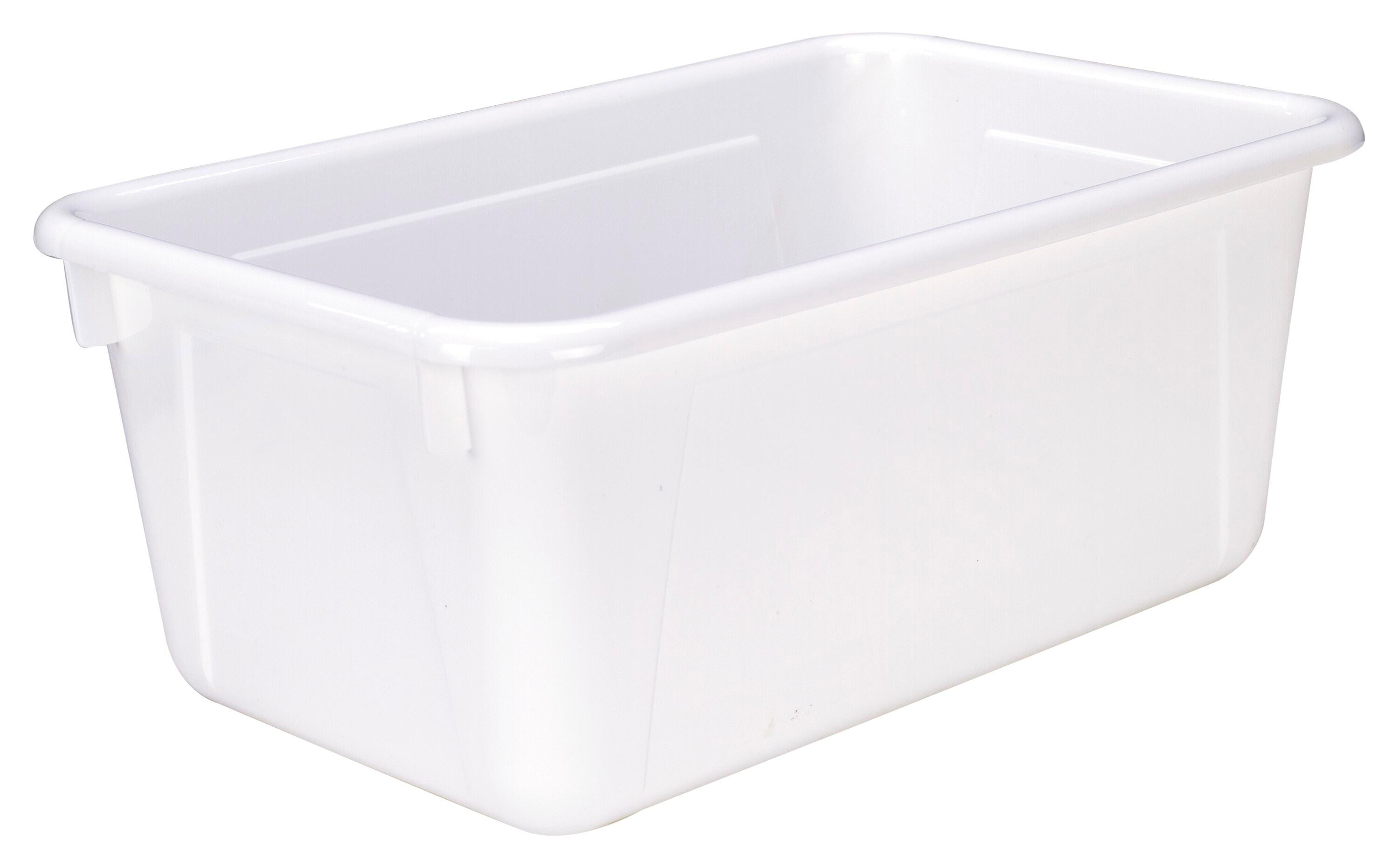 School Smart Storage Bin, 7-7/8 x 12-1/4 x 5-3/8 Inches, White 081949